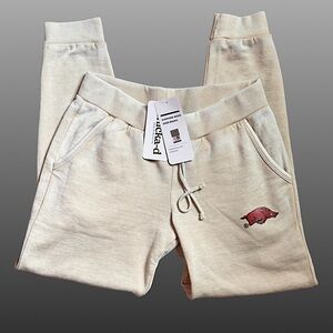 NWT Arkansas Razorbacks Chicka-d cream sweatpants sz small